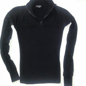 Armani Exchange Zip Up Collard Sweater